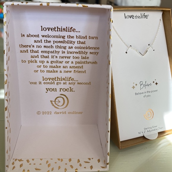 16-18” adjustable sterling silver necklace with “v” shape - Picture 2 of 6